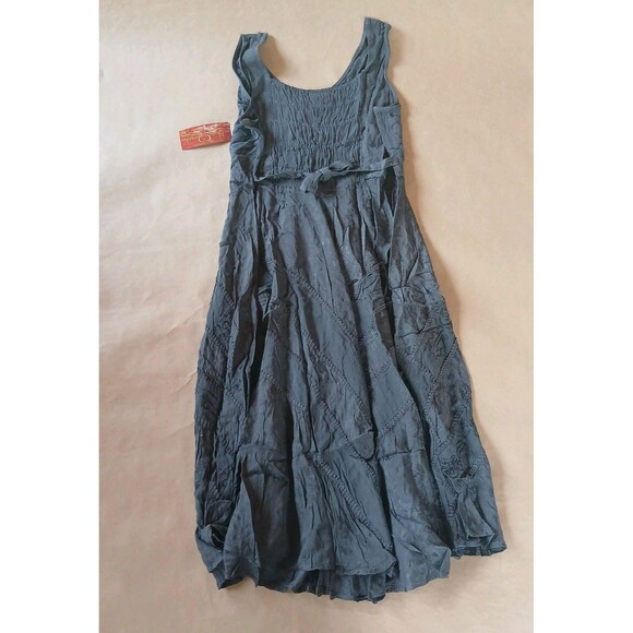 Scully Ladies Lace-Up Front Gunmetal Gray Large Sleeveless Midi Dress HC118-GUN - Picture 10 of 12